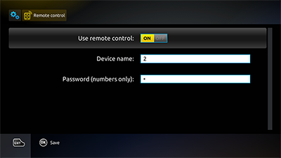 Mag 254 Smart Phone Remote Control Application - Remote control menu selection
